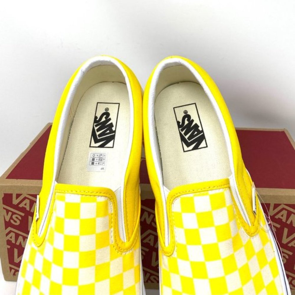 💖MEGA SALE💖VANS Men's CLASSIC Slip On Checkerboard Cyber Yellow VN0A33TB42Z - Picture 6 of 11